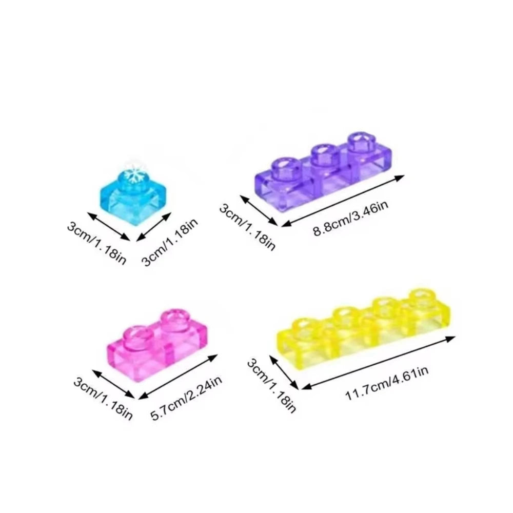 Transparent Crystal Soft Gummy Building Blocks, Squishy Stretchy Toys for Kids Creative Tabletop Games