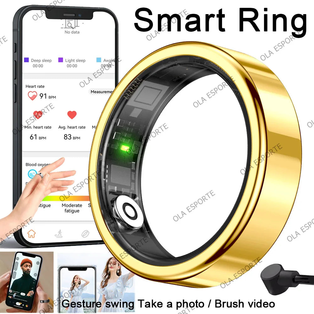 R09 Rings Women's Men Couple Health Monitor Steps Jring APP Smartring Electronics Devices Waterproof Remote Control Android Ios