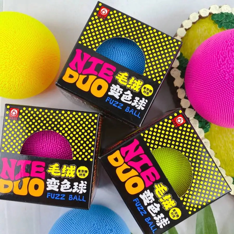 1pc Latest Trending Creative Fuzzy Color Changing Stress Ball Cute Squishy Toy,   Perfect Gift For Birthday, Holiday, Halloween