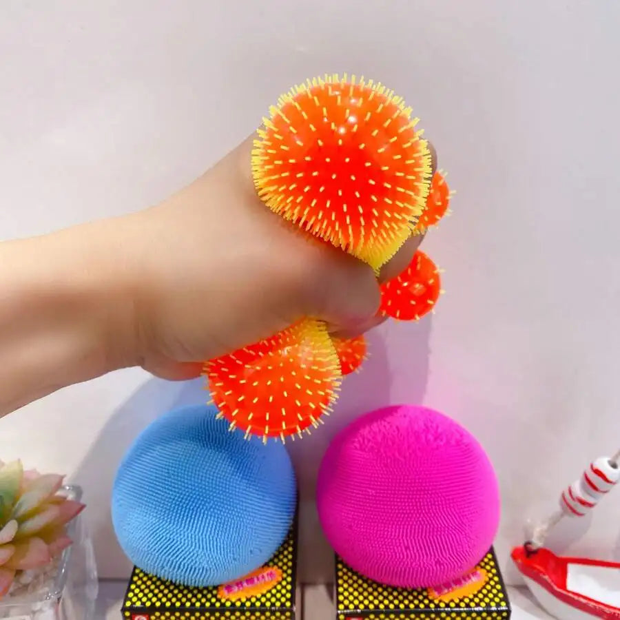1pc Latest Trending Creative Fuzzy Color Changing Stress Ball Cute Squishy Toy,   Perfect Gift For Birthday, Holiday, Halloween