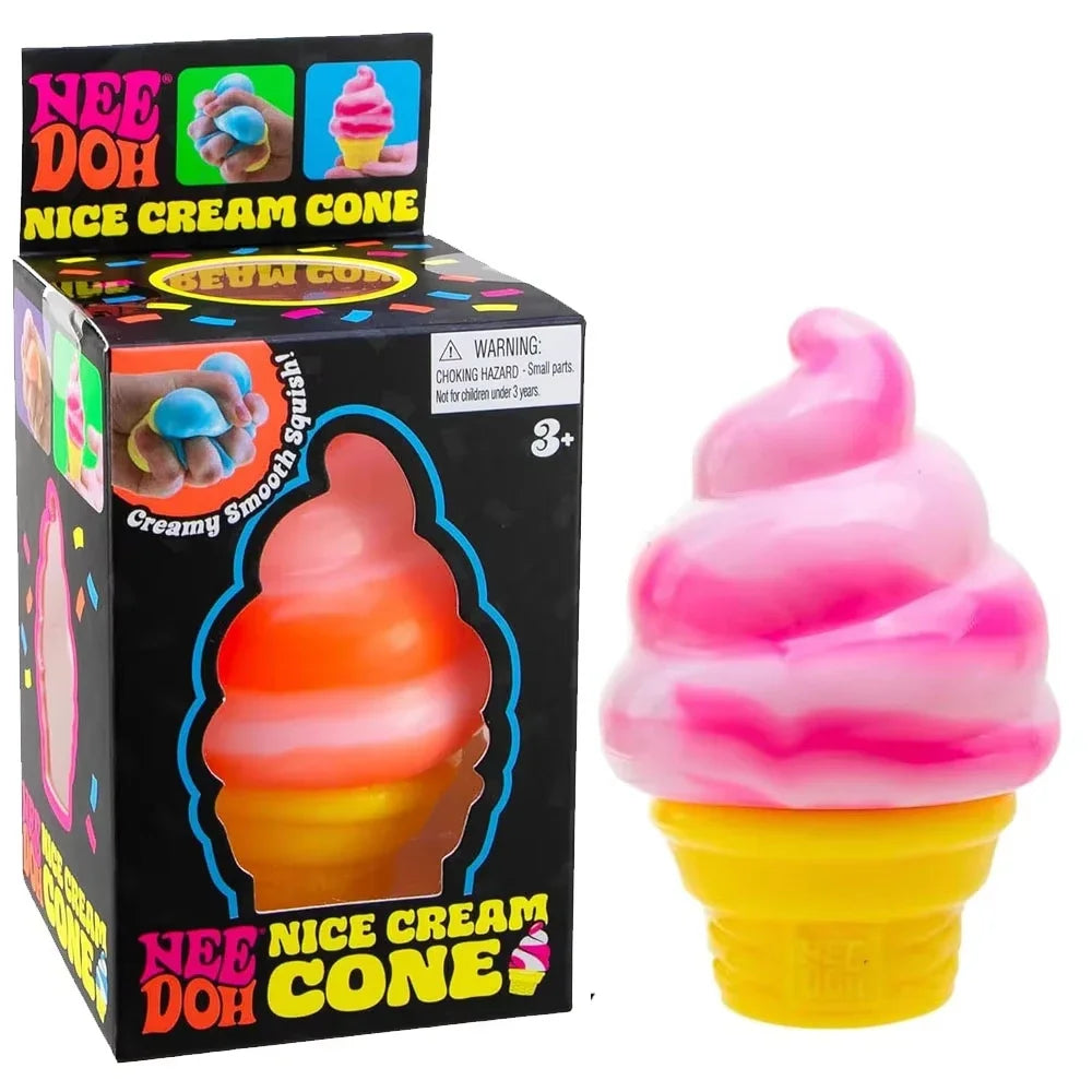Schylling Colorful Ice Cream Squishy Toy - Sensory Fidget Squeeze Stress Relief Anti-Anxiety Focus for Adults And Kids