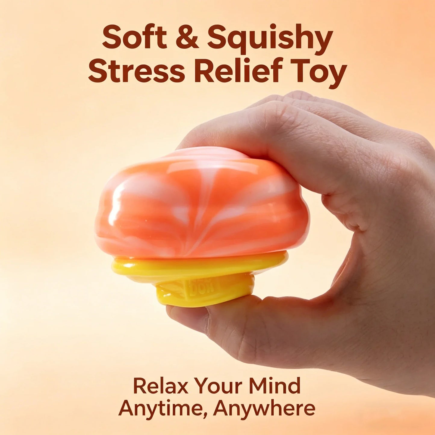 Schylling Colorful Ice Cream Squishy Toy - Sensory Fidget Squeeze Stress Relief Anti-Anxiety Focus for Adults And Kids