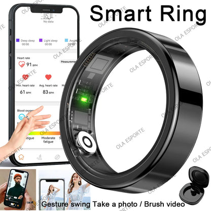 R09 Rings Women's Men Couple Health Monitor Steps Jring APP Smartring Electronics Devices Waterproof Remote Control Android Ios
