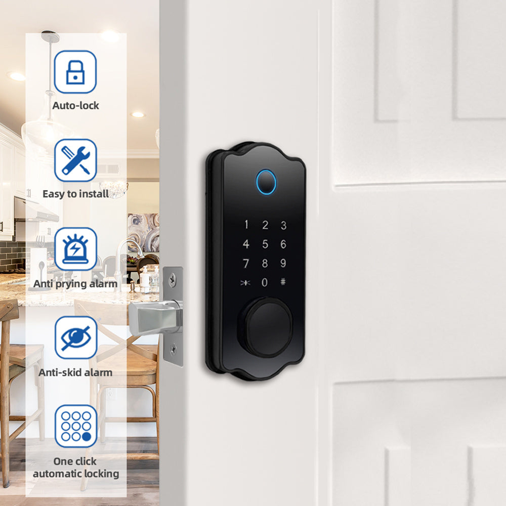 5-in-1 Smart Water-Resistant Door Lock with Auto Lock &